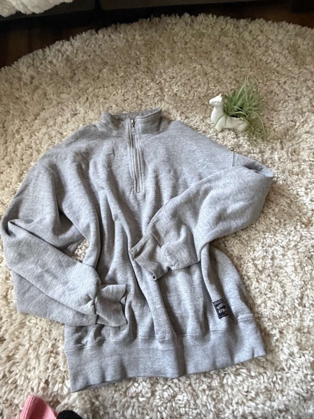 Soft gray Russell Athletic Russell Athletic Heather Gray Pullover half zipper cu